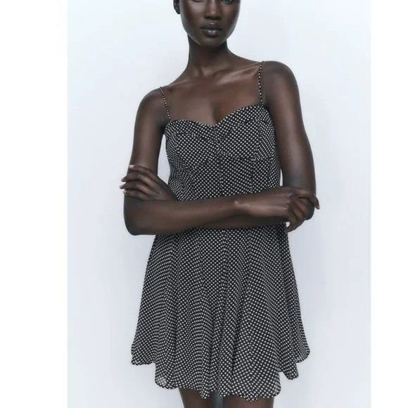 ZARA POLKA DOTS CORSET DRESS - Picture 3 of 6